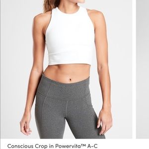 Athleta conscious crop white small